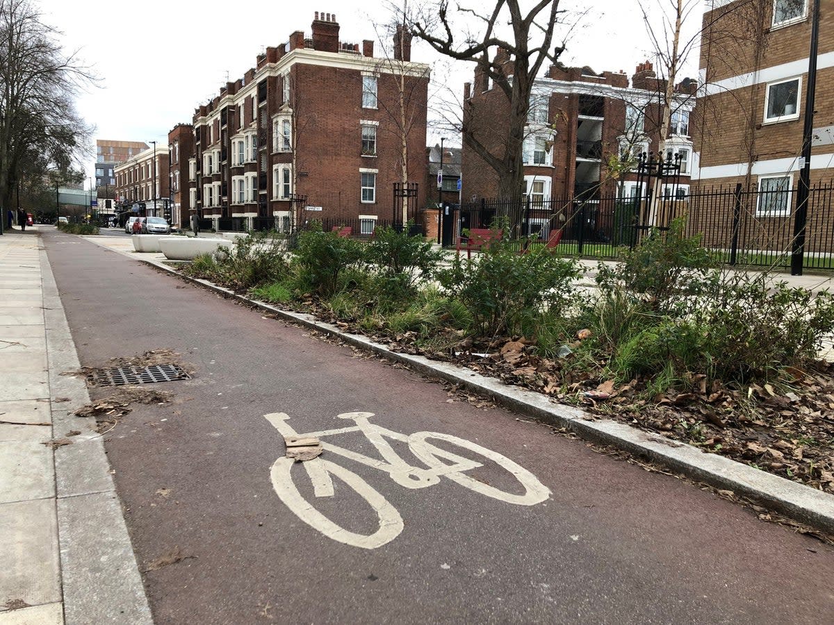 Pedal pushers: the westbound cycle lane on Old Bethnal Green Road (Ross Lydall)
