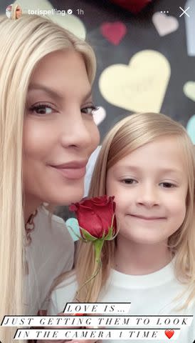 <p>Tori Spelling/ Instagram</p> Tori Spelling and son Beau on Valentine's Day