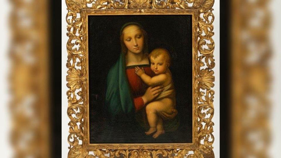 Oil painting of Madonna and Child 