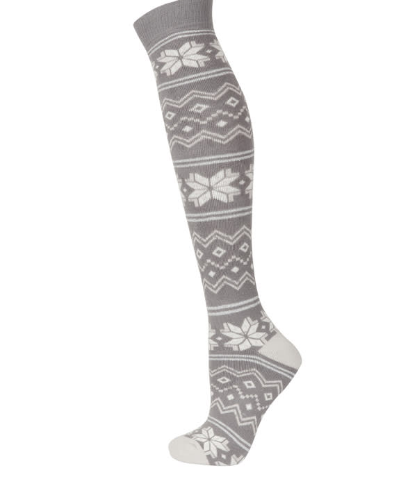 Snow style: Layering is key to staying toasty and these fair isle socks are just the ticket