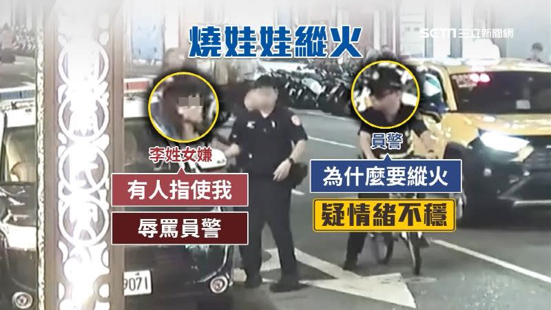 女子被押上警車前向警方供稱是被人指使。