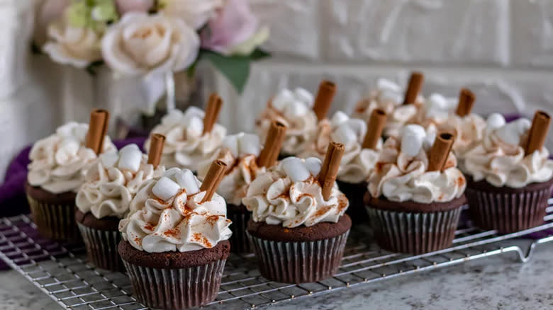 Chocolate cupcakes with spices