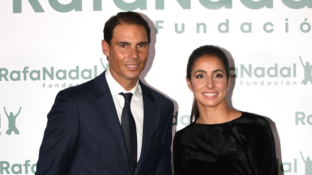 Rafael Nadal and Maria Francisca Perello attended the celebration of the 10th anniversary of the Rafa Nadal Foundation held at the Italian Consulate on November 18, 2021 in Madrid, Spain