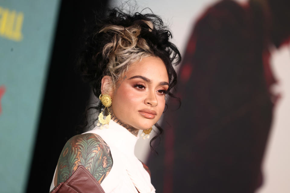 Kehlani attends the Los Angeles premiere of "The Harder They Fall" at Shrine Auditorium and Expo Hall
