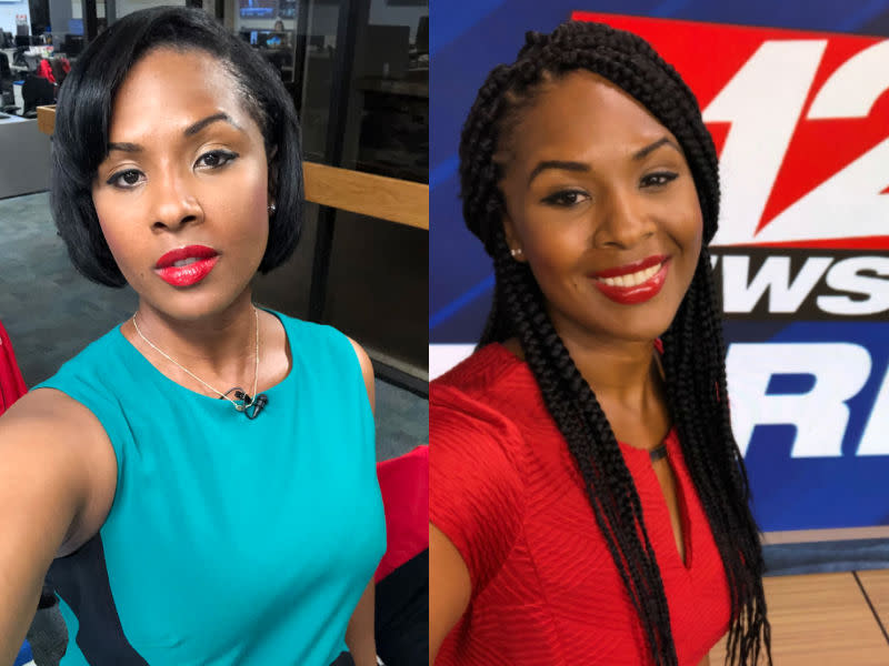 AJ Walker wore her hair straight for on-air appearances until March 2019. (Photo: AJ Walker)