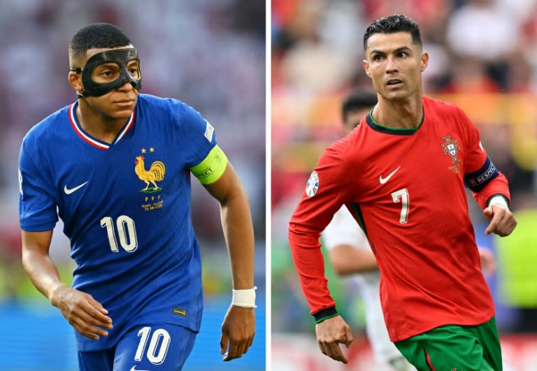 Kylian Mbappe and Cristiano Ronaldo will lead France and Portugal into their Euro 2024 quarter-final clash in Hamburg on Friday (Ozan KOSE)