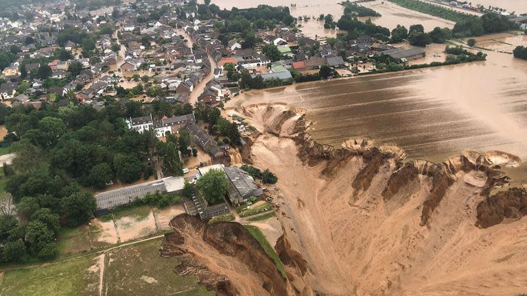 Damage caused by the flooding in Erftstadt, Germany. (AP)