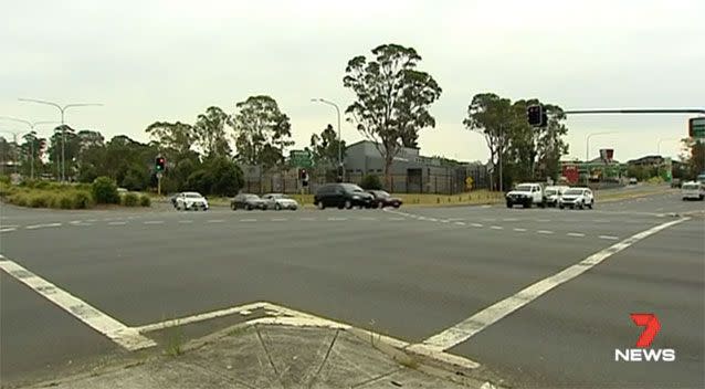 The intersection where Ms Mumbler was stopped by police. Source: 7 News