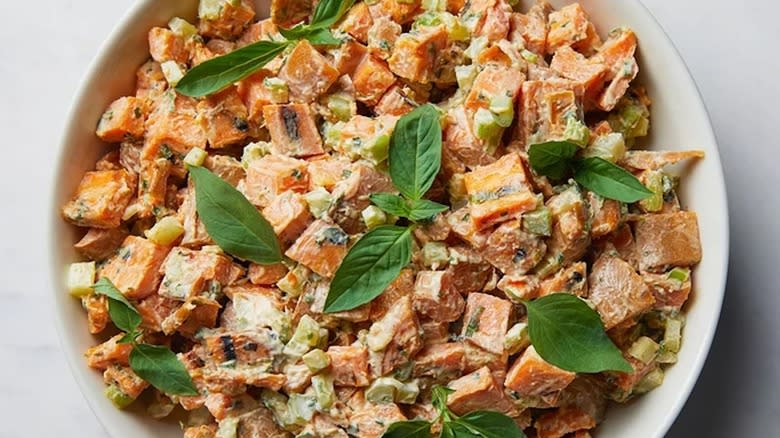 Bowl of sweet potato salad