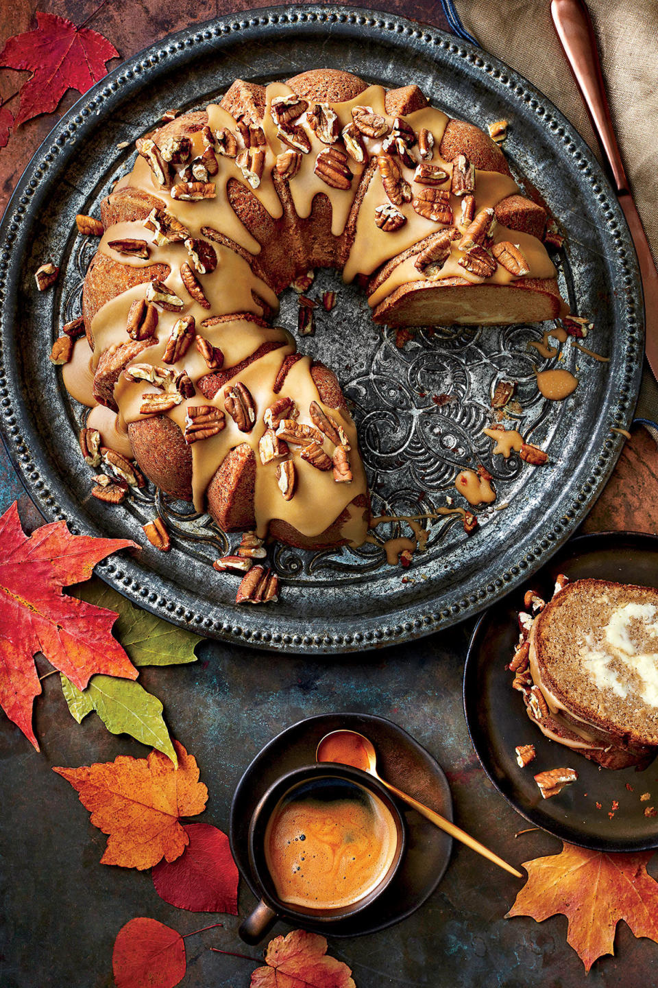 Apple-Spice Bundt Cake with Caramel Frosting