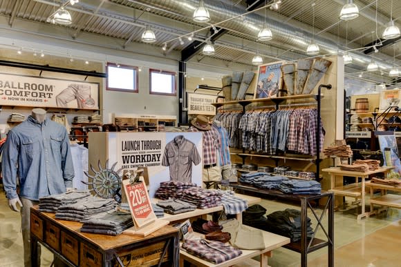 The interior of a Duluth Trading store