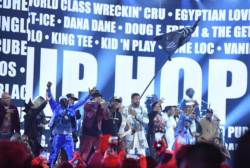 The all-star celebration for 50 years of hip-hop at the 65th Annual Grammy Awards.