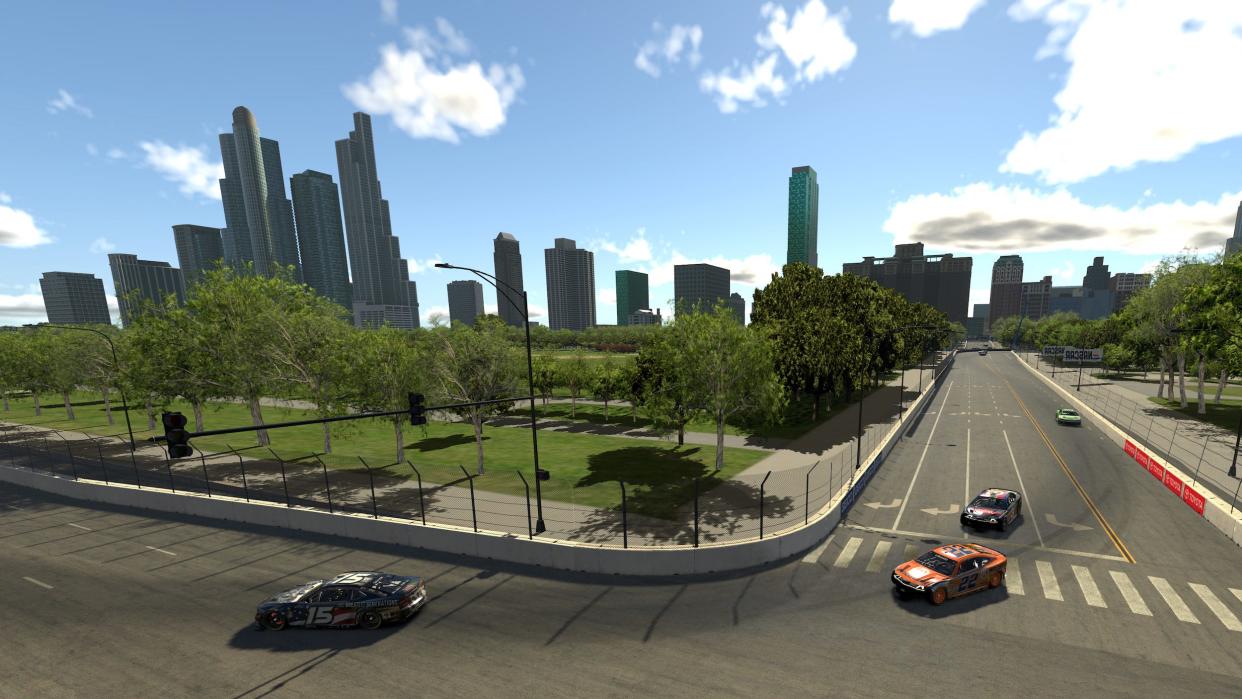 NASCAR street race in Chicago on iRacing.
