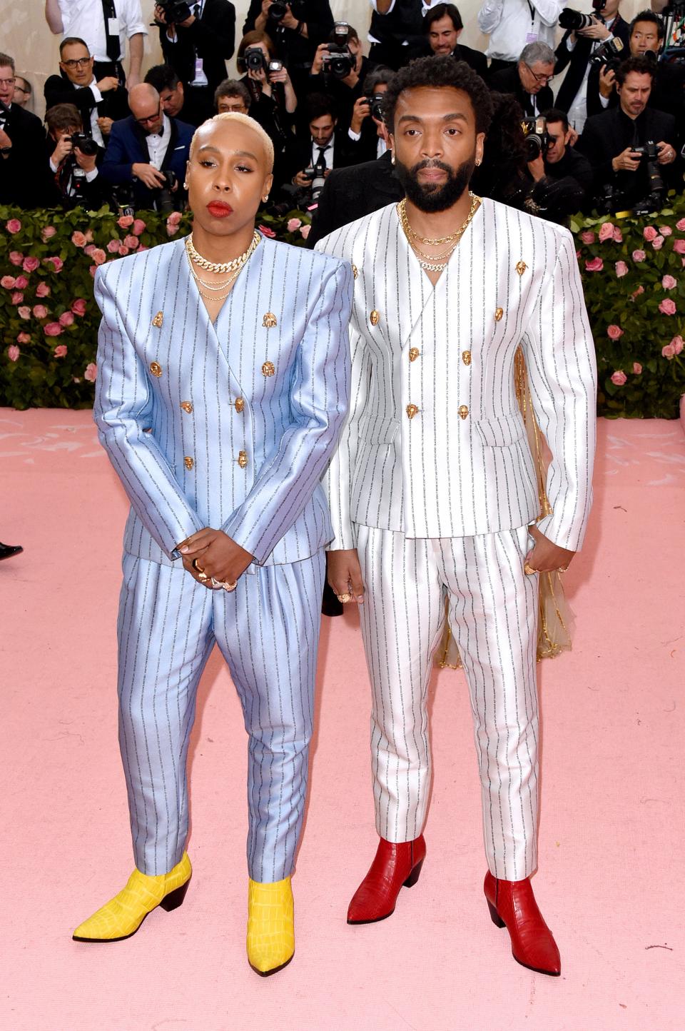 <h1 class="title">Lena Waithe and Kerby Jean-Raymond, both in custom Pyer Moss wearing David Yurman jewelry</h1><cite class="credit">Photo: Getty Images</cite>