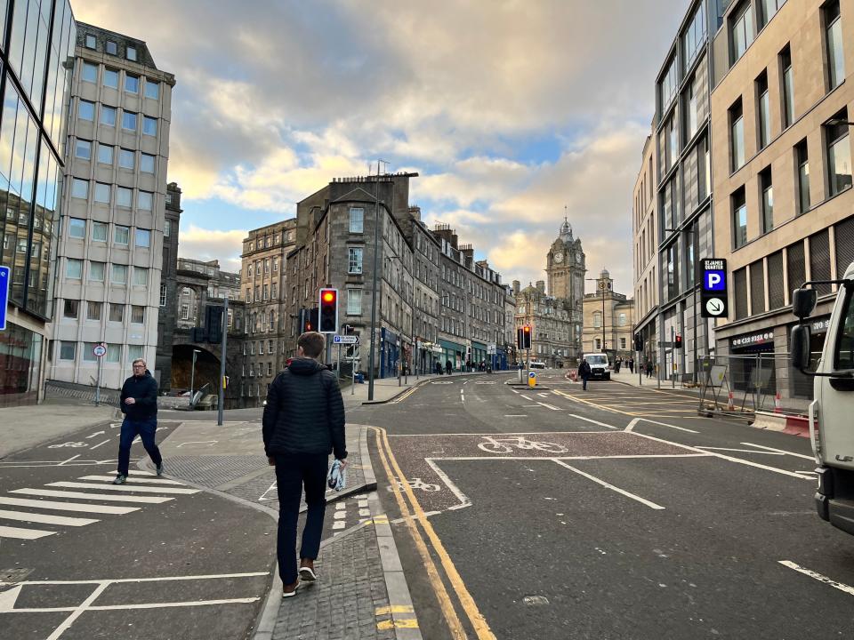 Streets in Edinburgh, Scotland.