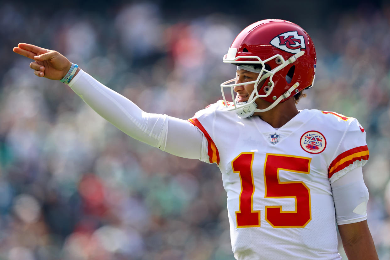 Patrick Mahomes' latest foray into wizardry was impressive even by his standards. (Mitchell Leff/Getty Images)