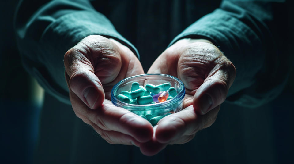 A clinical trial participant receiving a biopharmaceutical medication for rheumatoid arthritis.