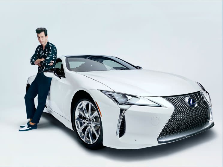Mark Ronson posing with the new Lexus LC 500h. (Photo: Courtesy of Lexus)