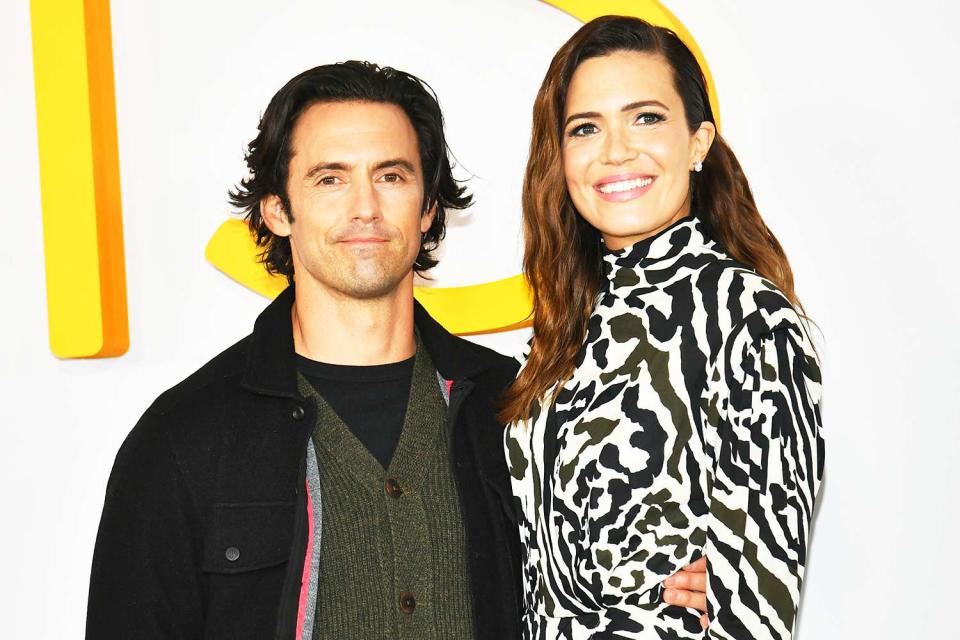 <p>Michael Buckner/Getty</p> (L-R) Milo Ventimiglia and Mandy Moore are pictured at the Red Carpet for 
