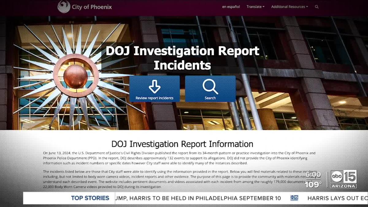 Phoenix Police Launch Transparency Website Amid DOJ Findings