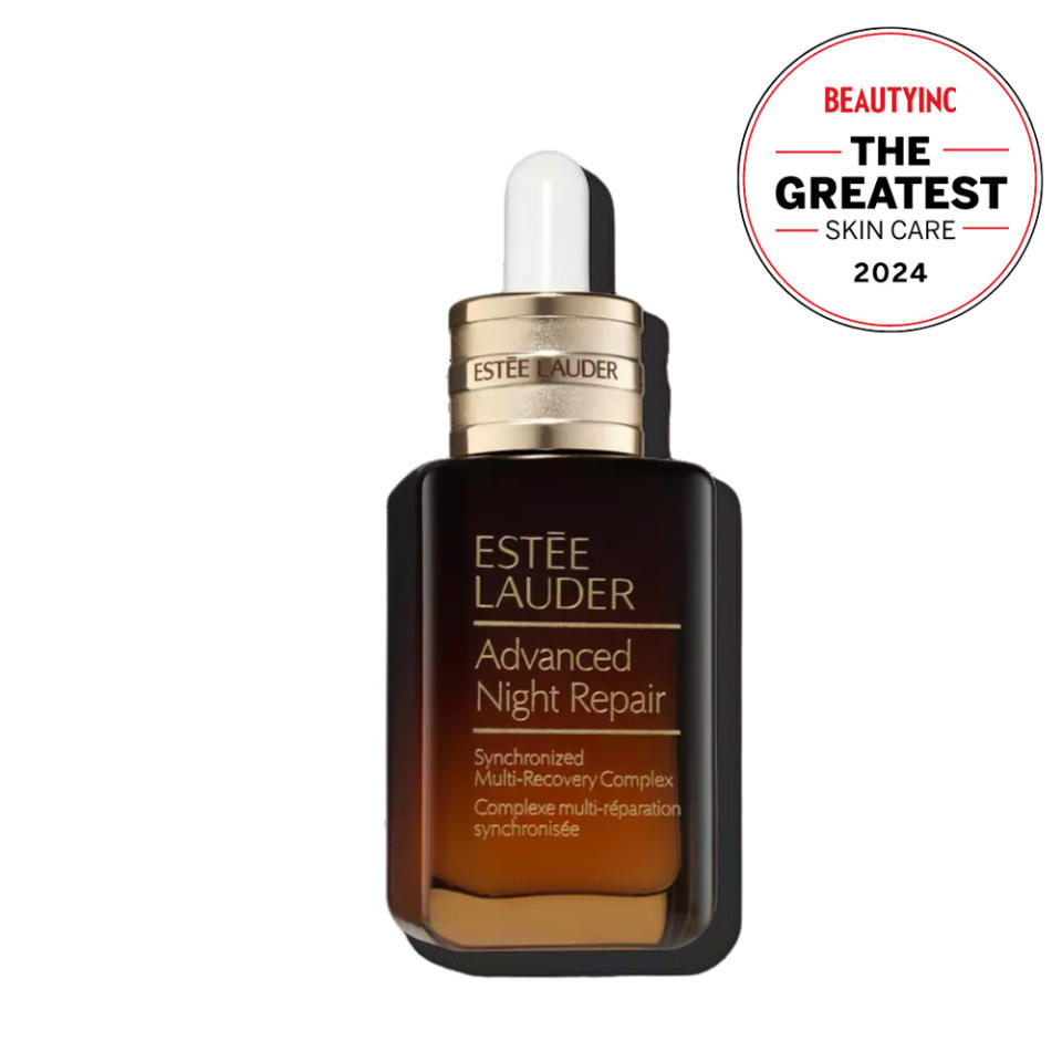 Estee Lauder anti-aging serum in a brown bottle