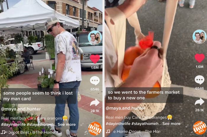 Hunter at the farmers market, shopping