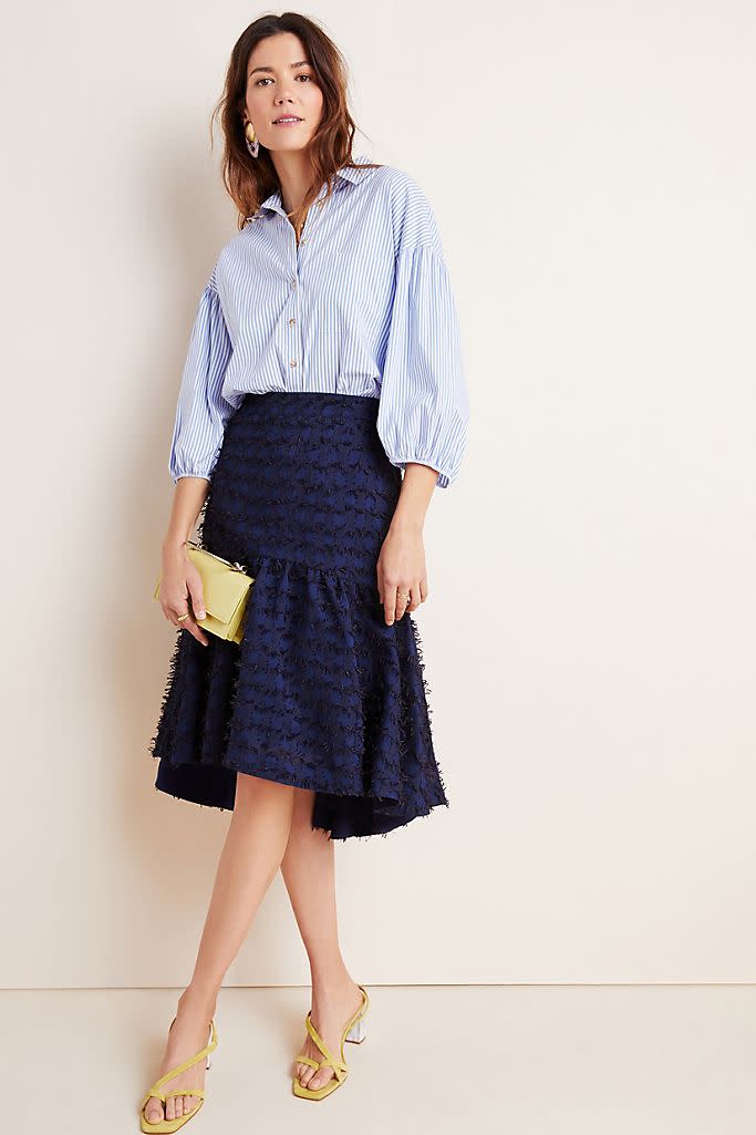 Miranda Textured Midi Skirt. Image via Anthropologie.