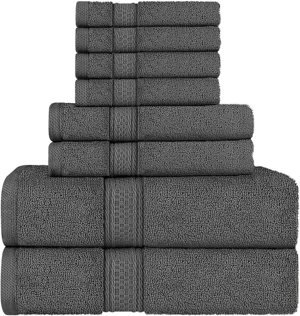 This Utopia towels set comes in a pack of eight and has a 4.3-star rating and over 9,000 reviews. Find it for $24 on <a href="https://amzn.to/2Ipeki4" target="_blank" rel="noopener noreferrer">Amazon</a>.