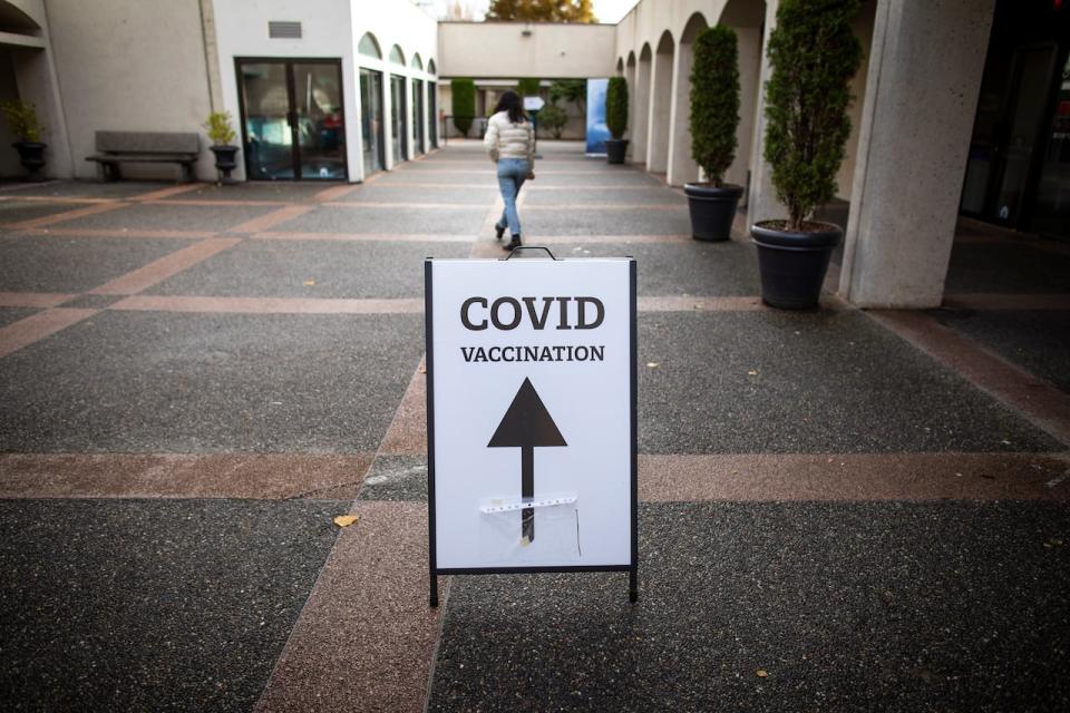 A COVID-19 vaccination clinic is pictured at the Italian Cultural Centre in Vancouver, British Columbia on Wednesday, Oct. 27, 2021. 