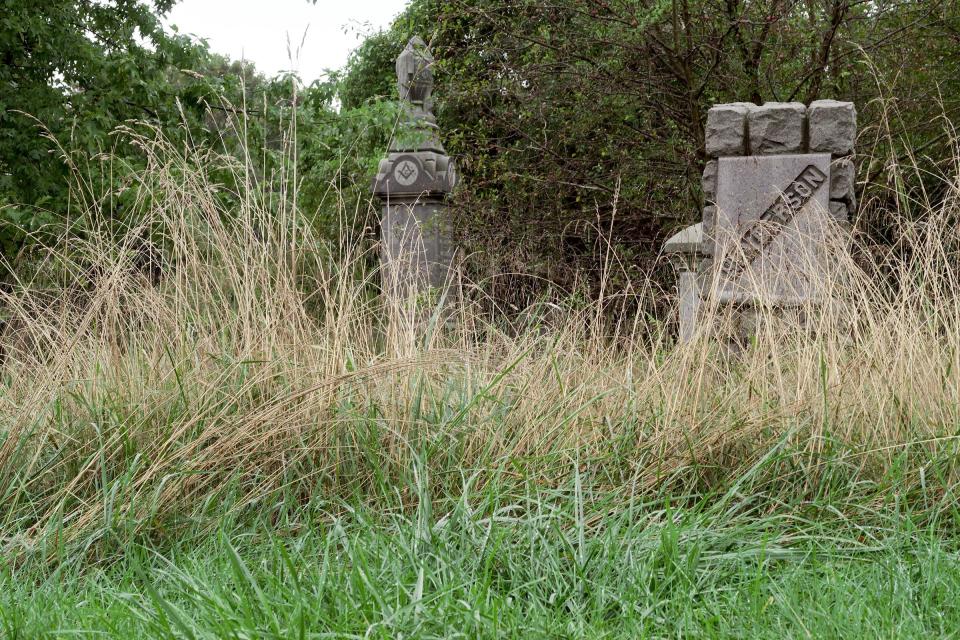 The overgrown conditions of the cemetery surrounding the Old Methodist Church on Locust Avenue in West Long Branch Monday, September 18, 2023. While the cemetery next to the Old Methodist Church in West Long Branch is still cared for, two adjoining cemeteries are not.