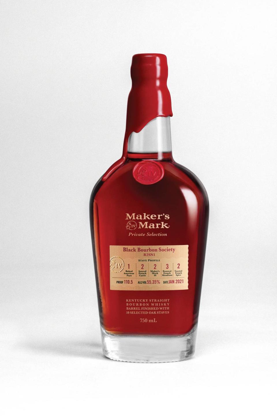 The Recipe 2 version of the Black Bourbon Society’s Maker’s Mark Private Selection is on sale in Louisville, with a suggested retail price of $69.99.