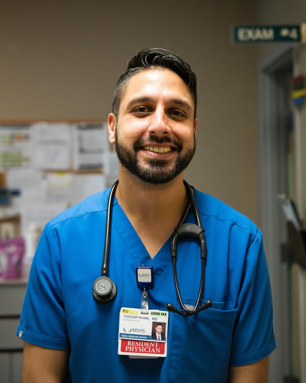 Yousaf Khan, MD, a member of the St. Elizabeth Family Medicine Residency Program, stands inside the Sister Rose Vincent Family Medicine Center at 120 Hobart St in Utica, NY on Tuesday, July 25, 2023.