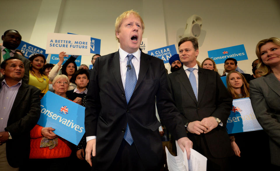 Mayor of London Boris Johnson launches the Conservative London campaign at Hartley Hall in Mill Hill, London.
