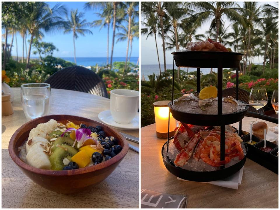 Oatmeal in the morning, seafood tower at night (Dave Maclean)