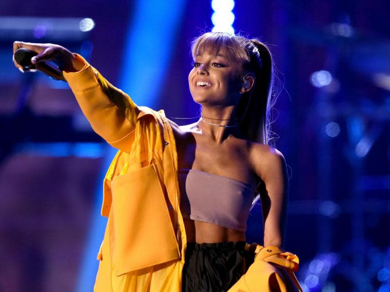 Ariana Grande performs with NSYNC, Nicki Minaj and Diddy during Coachella set