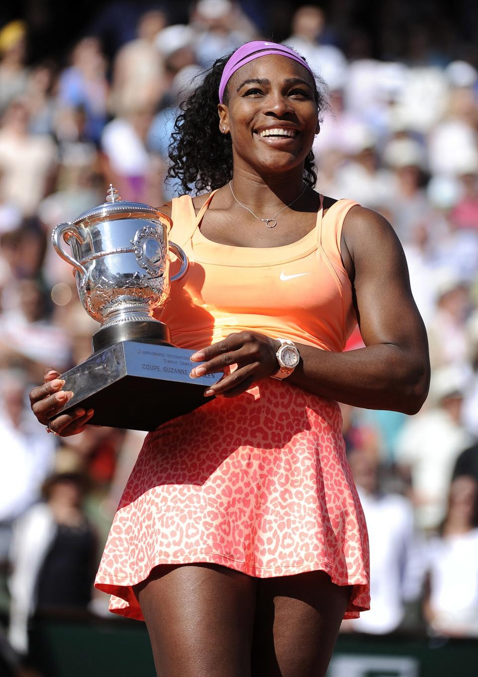 Serena Williams won the Women Final against Lucie Safarova (not in picture) during the 2015 Roland Garros French Tennis Open - Day Fourteen, on June 6, 2015 in Paris, France