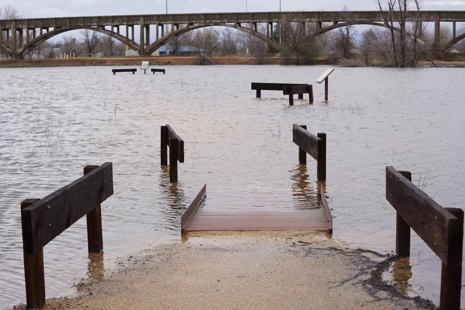 The South Volonte Wetlands Trail in Anderson flooded after storms dumped heavy rain on the North State on Saturday, Jan. 14, 2023.