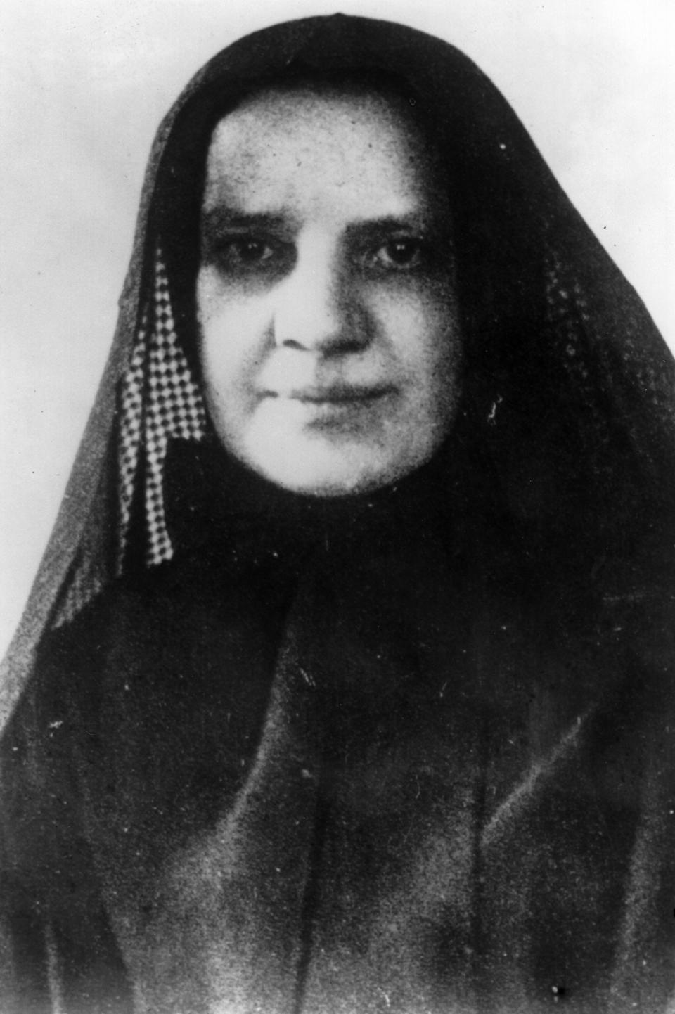 American nun and founder of the Missionary Sisters of the Sacred Heart Francesca Xavier Cabrini (1850 - 1917). She was canonized in 1946.