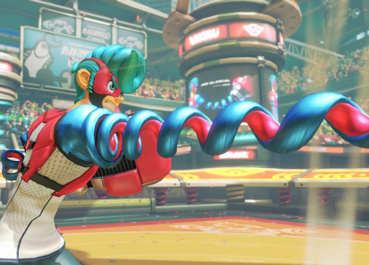 Arms character design screenshot.