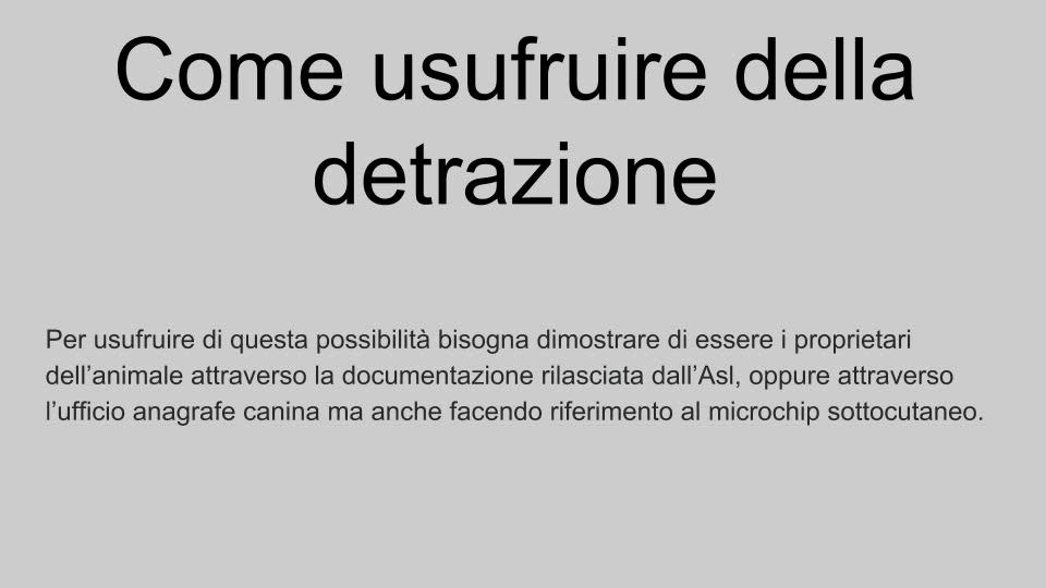 <p>Tutte le spese detraibili </p>