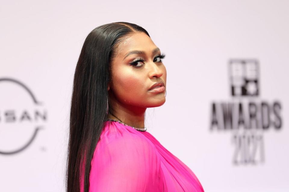Jazmine Sullivan attends the BET Awards 2021 at Microsoft Theater on June 27, 2021 in Los Angeles, California. (Photo by Rich Fury/Getty Images,,)