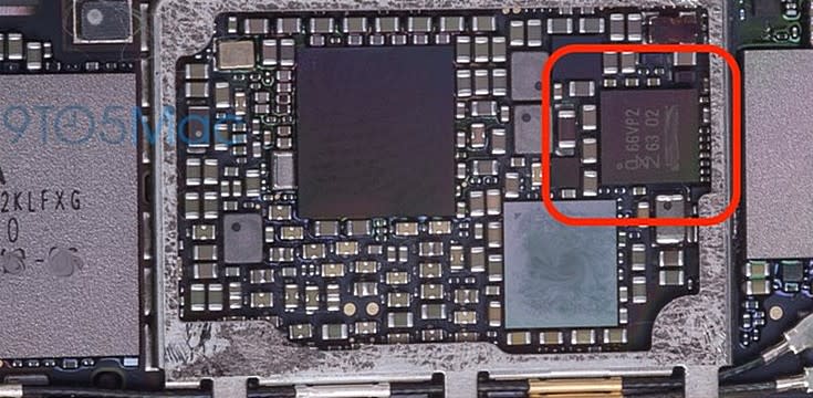 ▲從此張iPhone 6s機板諜照看來，iPhone 6s會採用NXP 66VP2的NFC晶片。