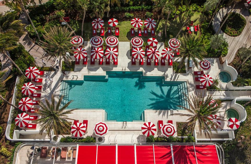 Candy-striped parasols give Faena kitsch, maximalist charm (Faena)