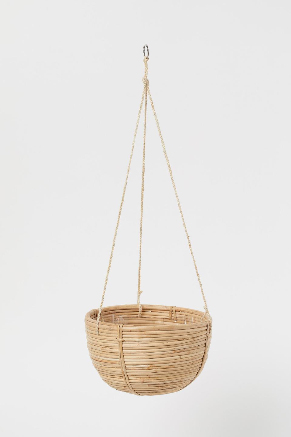 11) Large Rattan Hanging Basket