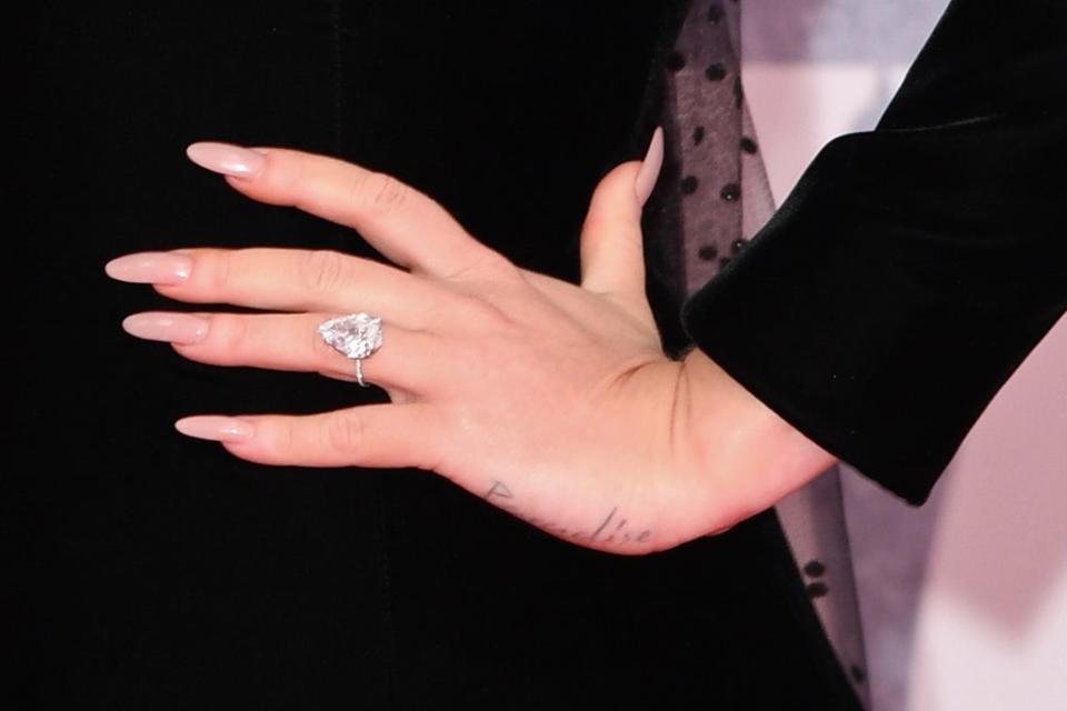 Adele’s ring detail at the 2022 BRIT Awards (Getty Images)