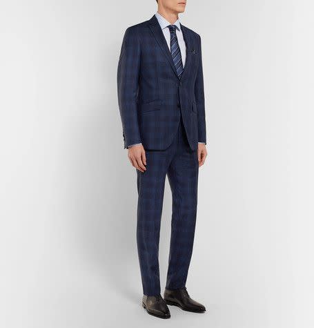 Slim-Fit Checked Suit