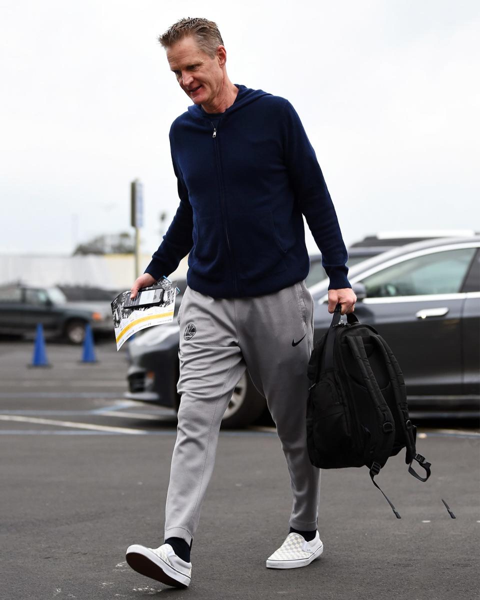 Warriors coach Steve Kerr proves that you don't have to be an NBA player to wear excellent sneakers.