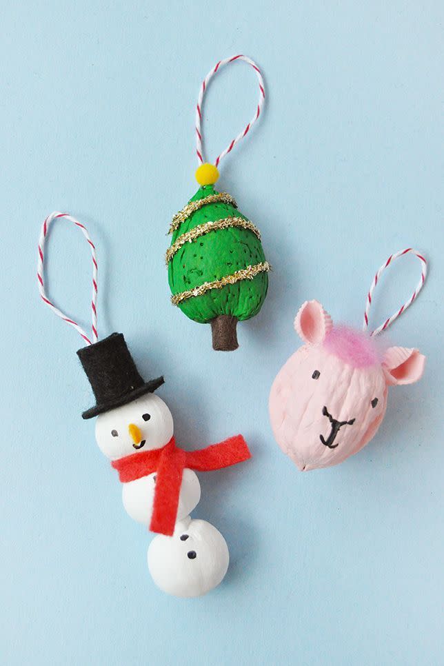 painted nut diy christmas ornaments