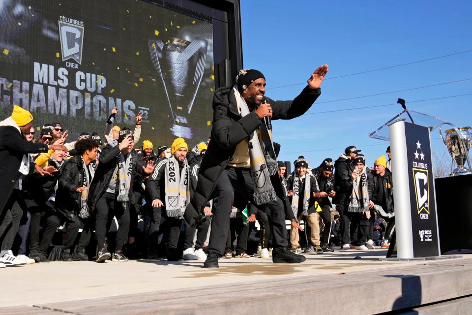 Crew coach Wilfried Nancy says his team's goal this season is to improve its play, even after having won the 2023 MLS Cup championship.