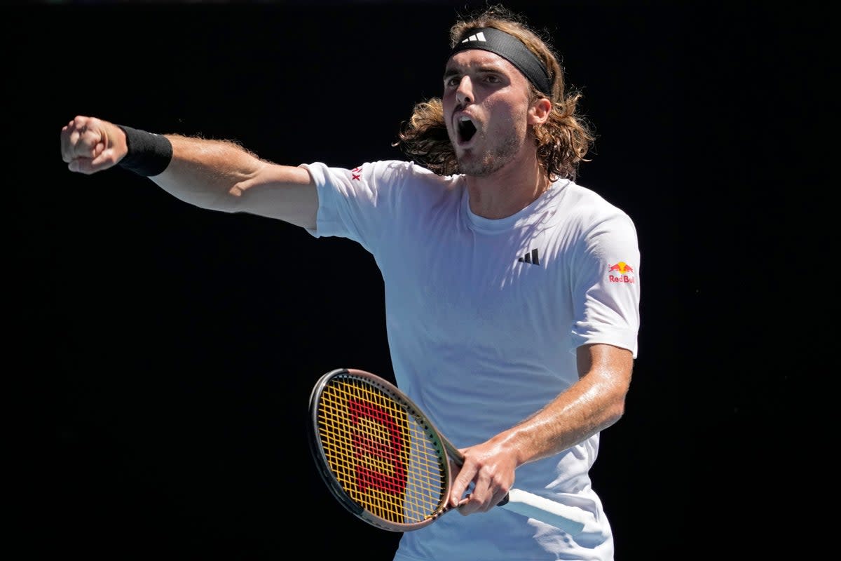 Stefanos Tsitsipas eased to victory over Karen Khachanov (Dita Alangkara/AP) (AP)